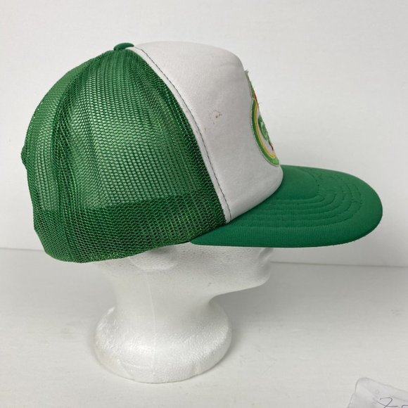 Vintage Carlsberg Beer Patch Snapback Hat Trucker Cap Mens Green Mesh - Picture 7 of 14